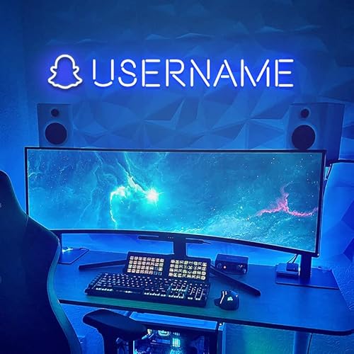Custom Gamer Tag Neon Signs for Wall Decor, Personalized Snapchat Sign Username Neon Sign LED Streaming Sign Light, Custom Name Gifts for Gamer Streamer on Twitch Youtube Facebook - Modern