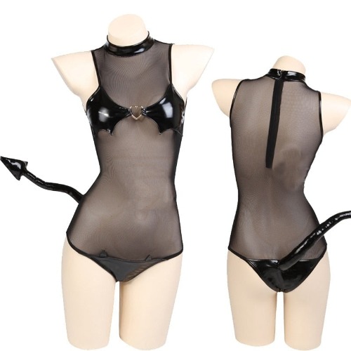 Latex Mesh Devil Cosplay - One Piece Set / XL