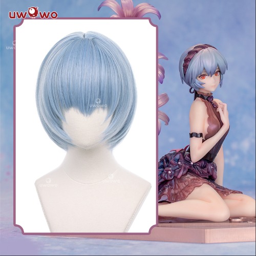 Uwowo Evangelion EVA Wig Rei Cosplay Wig Light Blue Short Hair