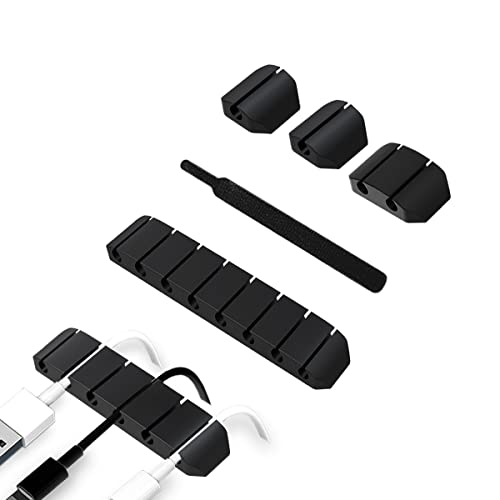 5 Pcs Cable Organisers Clip, Cable Management Wire Holder Organizer Self Adhesive Holders for Tidy Clips Desk Office Accessories and Home,Mouse,USB, Phone Cable (5 Pcs)