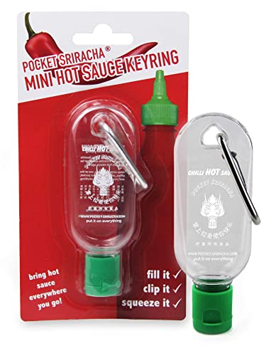 Pocket Sriracha Mini Sriracha Hot Sauce Bottle Keyring 1 PACK Bring Hot Sauce with you Everywhere - Great Chilli Sauce Gift (Shipped Empty) - 1 Count (Pack of 1)