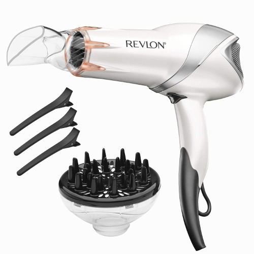 REVLON Infrared Hair Dryer | 1875 Watts of Maximum Shine, Softness and Control, (White) - 1.0 Infrared (White)