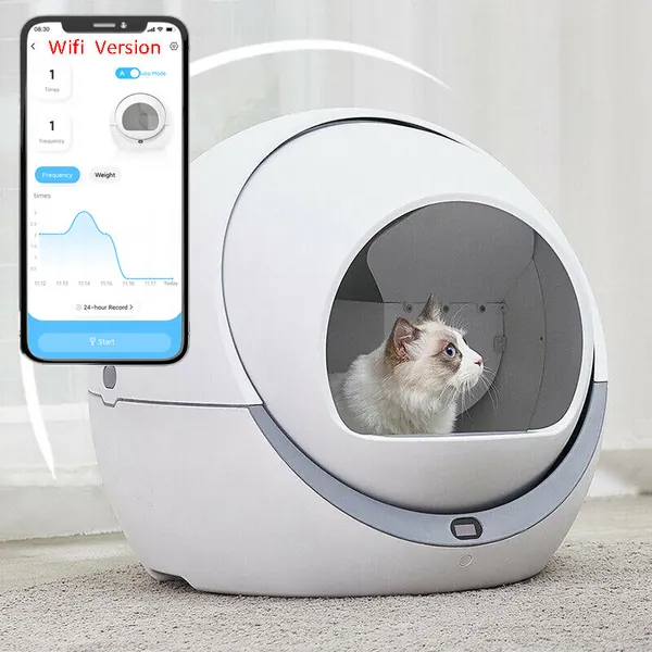 2022 Wifi Version Petree Automatic Self Cleaning Cat Litter Box | Wifi