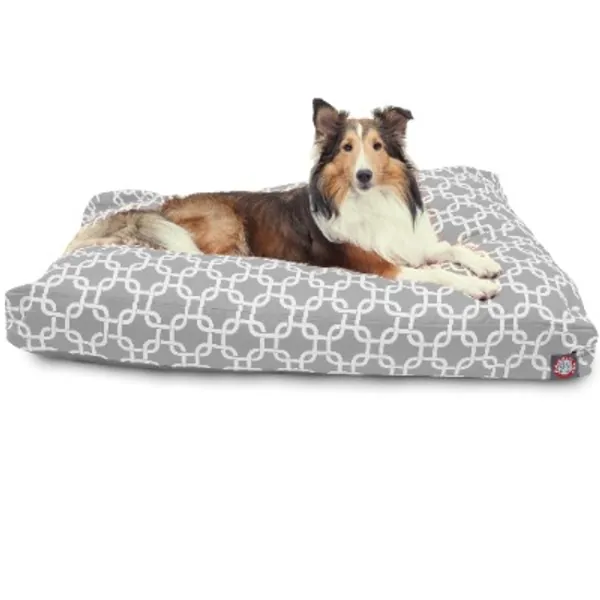 Majestic Pet Gray Links Medium Rectangle Indoor Outdoor Pet Dog Bed with Removable Washable Cover Products
