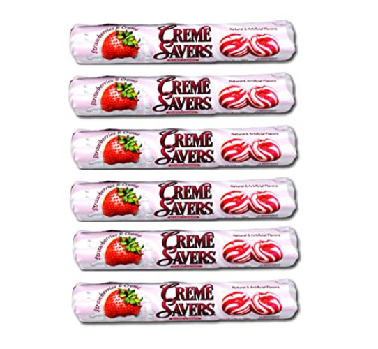 Creme Savers Strawberry and Creme Hard Candy The Taste of Fresh 6 Count (Pack of 1) - Strawberry - 6 Count (Pack of 1)