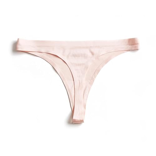 ICEGIA Women underwear ice silk seamless thong sexy low-waist Brief bikini Panties 3 pieces - XX-Large - 3 Pieces Pink of N119