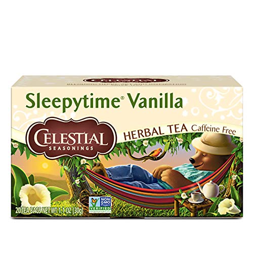 Celestial Seasonings Herbal Tea, Sleepytime Vanilla, Caffeine Free Sleep Tea, 20 Tea Bags (Pack of 6) - Vanilla