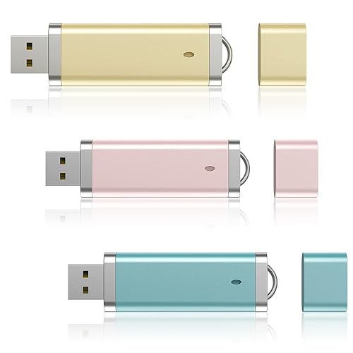 KEXIN 3 Pack 64GB Flash Drive USB Drive Thumb Drive 64 GB USB Flash Drive Jump Drive 64G Flash Drives Photo Memory Stick Pen Drive Zip Drive Pink Yellow Blue - 64G 3 Pack - Color