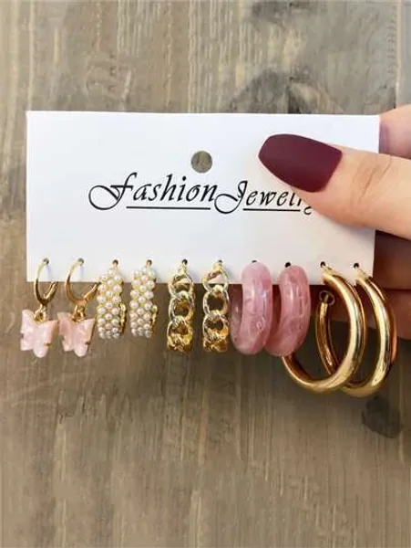 5pairs Butterfly Decor Earrings