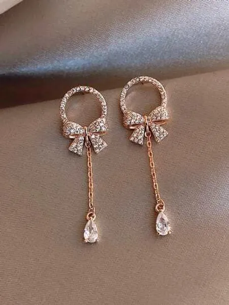 Bow Decor Drop Earrings