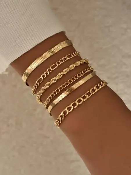 6pcs Simple Chain Bracelet