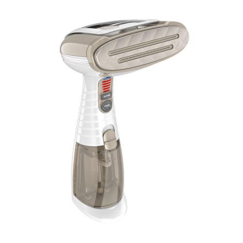 Conair Handheld Garment Steamer for Clothes, Turbo ExtremeSteam 1875W, Portable Handheld Design, Strong Penetrating Steam, White / Champagne - White