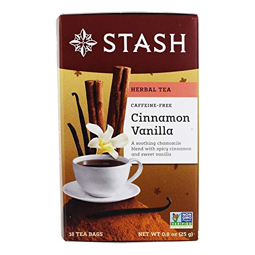 Stash Tea Premium Caffeine Free Herbal Tea, Cinnamon Vanilla, 18 Count - Cinnamon Vanilla - 18 Count (Pack of 1)