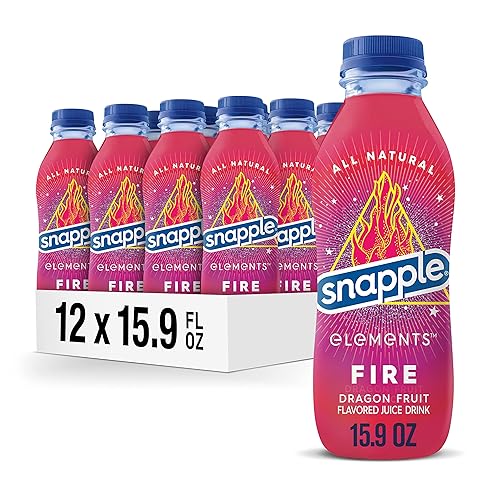 Snapple Elements Fire Dragonfruit Juice Drink, 15.9 Fl Oz Recycled Plastic Bottle, Pack Of 12, All Natural, No Artificial Flavors Or Sweeteners, Contains 10% Real Juice - Dragon Fruit