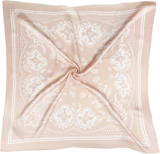 VANLINKER 27.5 Inches Silk Head Scarf for Women Men Vintage Bandanas Satin Hair Scarf Silk Wrap Neck Square Scarves VL9549 - C8 Oatmeal