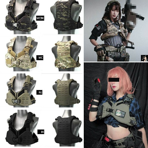Men Women Airsoft Tactical Molle Vest Bikini Chest Rig Quick Release Breastplate