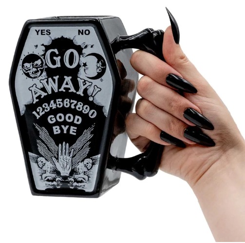 Go-Away Ouija Coffin Mug