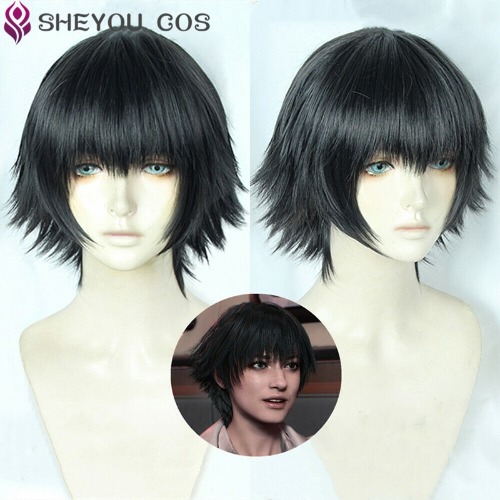  Lady Short Black Styled Heat Resistant Hair Cosplay Costume Wig |Anime Costumes|   - AliExpress