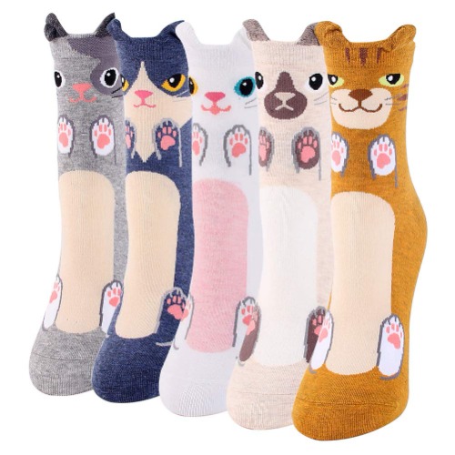 BONANGEL Calcetines Divertidos para Mujer, Calcetines de Animales, Novedad Bonita, Calcetines de Fantasía Coloridos Algodón Extraño, Cálidos Cumpleaños, Navidad para Mujeres
