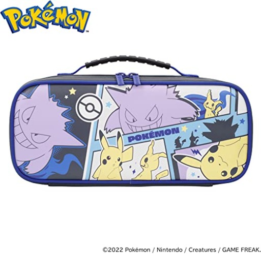 HORI Nintendo Switch Cargo Pouch Compact (Pikachu, Gengar, & Mimikyu) - Split Pad Compact Compatible Travel Case Pokémon - Officially Licensed
