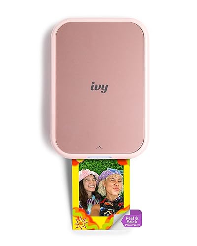 Canon Ivy 2 Mini Photo Printer, Print from Compatible iOS & Android Devices, Sticky-Back Prints, Blush Pink - Ivy 2 - Pink - Printer Only