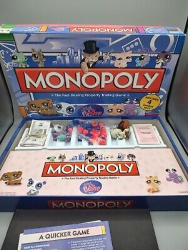 Monopoly Littlest Pet Shop Edition Board Game 100% Complete With 4 Pets   | eBay