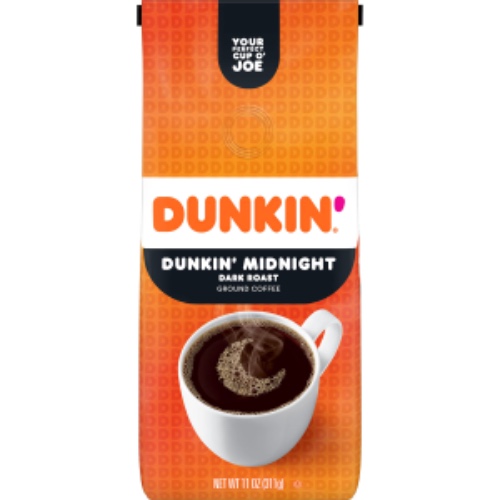 Dunkin' Ground Coffee, Dark Roast, 11 Ounce (Pack of 1) - Midnight Dark Roast 11 Ounce (Pack of 1)