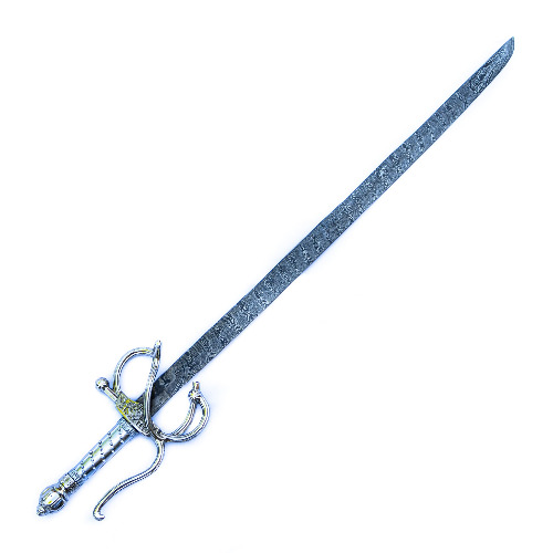 Backsword - Silver Handle - High Carbon Damascus Steel Sword - 36" | Default Title