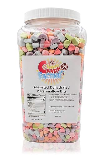 Sarah's Candy Factory Assorted Dehydrated Marshmallow Bits in Jar, 1lb PACK 1 - 1 Pound Jar