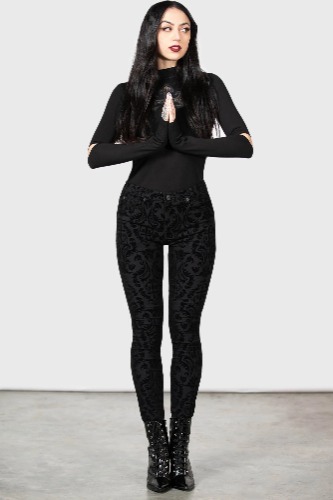 Grief By The Night Jeans | XL / Black / 71% Viscose 26% Polyamide 3% Elastane