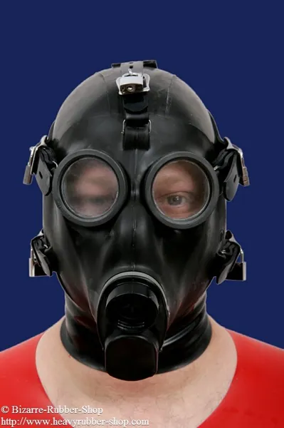 Schweizer Bondage Gasmaske SM-67 mit Haube - Bizarre-Rubber-Shop (Lat
