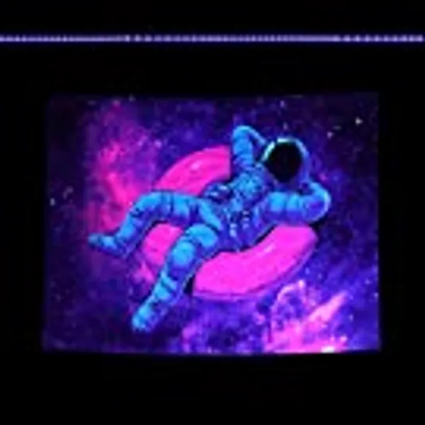 HOLAVIDA Astronaut Tapestry UV Reactive Blacklight Spaceman Wall Hanging for Bedroom Dorm Wall Decor(150cm×130cm)