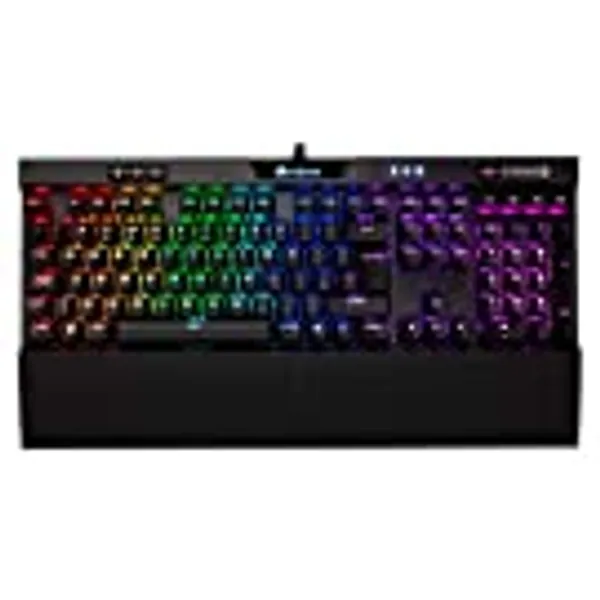 Corsair K70 RGB MK.2 Mechanical Gaming Keyboard (Cherry MX Red Switches: Linear and Fast, Per Key Multi-Colour RGB Backlighting, Aluminium Chassis, QWERTY UK Layout) - Black