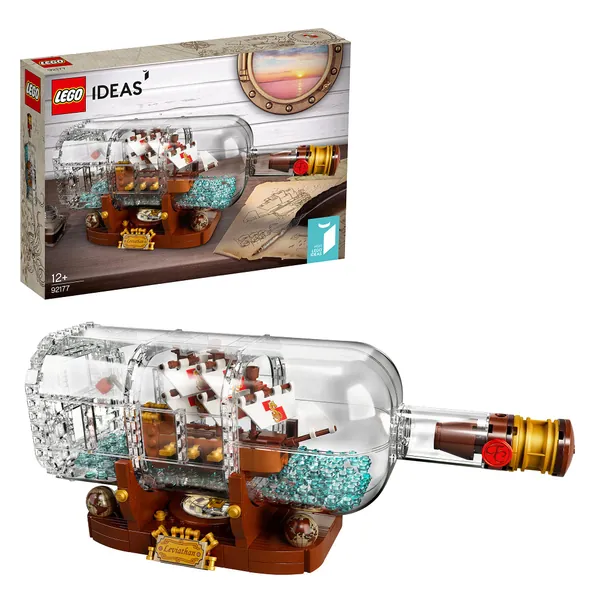 LEGO 92177 Ideas Ship in a Bottle Collectors Building Set with Display Stand [Amazon Exclusive]
