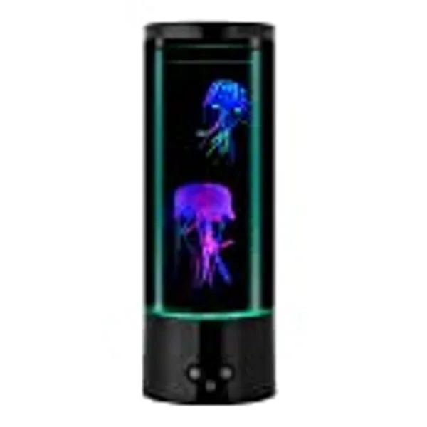 Innoteck Jellyfish Motion Lamp 11.5'' - Colour Changing Aquarium Lamp - Ideal Mood Light & Kid’s Bedroom Night Light - Battery & USB Powered with Remote Control