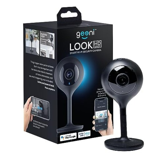 Geeni LOOK Indoor Smart Security Camera, 1080p HD Surveillance with 2-Way Talk and Motion Detection, Works with Alexa and Google Assistant, No Hub Required (1 Pack) - 1080p, 1 Pack
