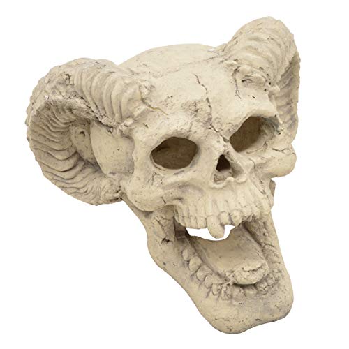 Stanbroil Fire Pit Demon Skull Gas Log for Ventless & Vent Free, Propane, Gel, Ethanol, Electric, Outdoor Fireplace and Fire Pit, Halloween Decor - Patent Pending - White