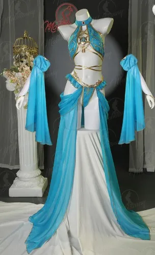 Princess Zelda Derivative Sexy Lingerie Set Halter Top and Panty with Thigh-High Socks and Gauze Skirt Cosplay Costume