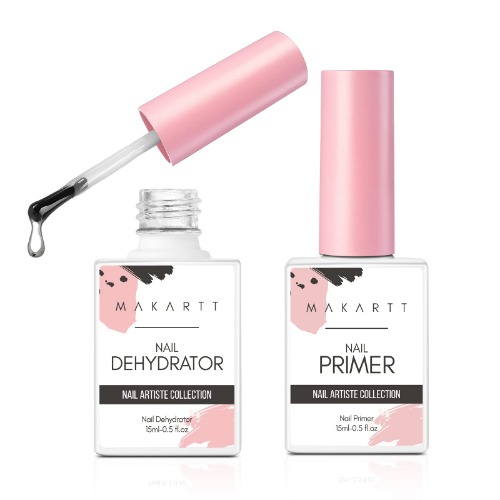 Makartt Nail Primer 15ML Natural Nail Dehydrator and Primer for Acrylic Nails Gel Polish Superior for Nails Gel Primer and Dehydrator Acrylic Powder Nail Prep Air Dry Dehydrator and Primer - 7.50 ml (Pack of 2)