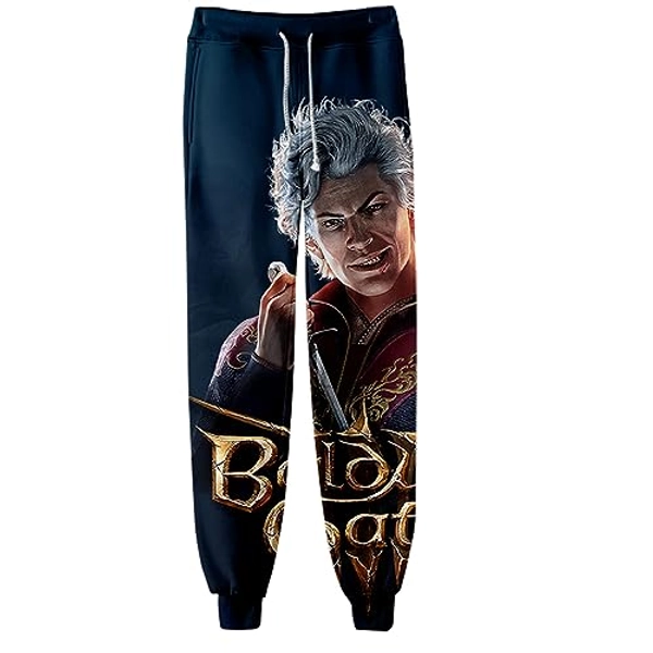 Pure Pang Unisex Baldurs Gate III 3D Trousers Astarion Cosplay Drawstring Joggers Sweatpants