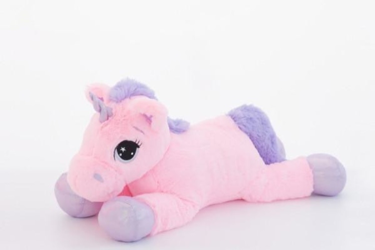 Jumbo Fluffy Unicorn Plush - Pink