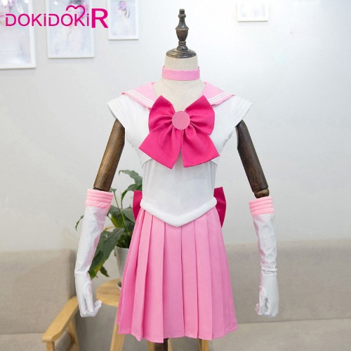 DokiDoki-R Anime Cosplay Sailor Moon Cosplay Costume Women Sailor Moon Uniform Tsukino Usagi /Mizuno Ami /Hino Rei/ Minako Aino | Pink / M