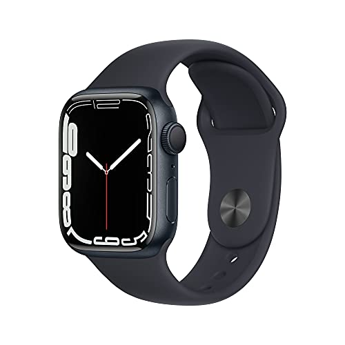 Apple Watch Series 7 (GPS, 41mm) Montre connectée - Boîtier en Aluminium Minuit , Bracelet Sport Minuit - Regular. Suivi de l’activité Physique, résistance à l’Eau - GPS - 41mm - Convient aux poignets de 130 à 200mm - Aluminium: Minuit - Sans AppleCare+