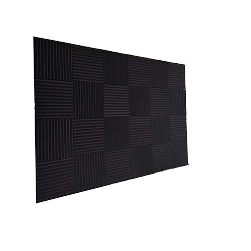 Burdurry 24 Pack Acoustic Panels Soundproof Studio Foam for Walls Sound Absorbing Panels Sound Insulation Panels Wedge for Home Studio Ceiling, 1" X 12" X 12",(24pcs, Black) - 24Pack Black