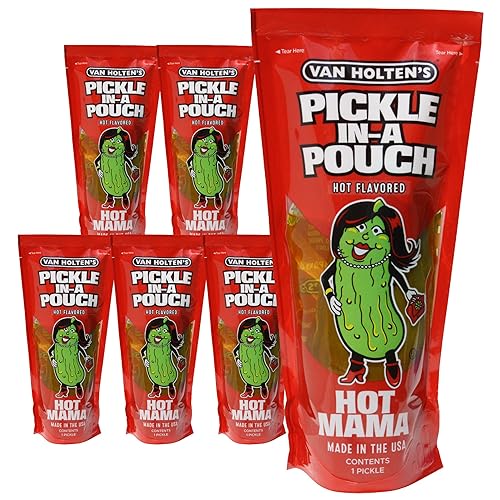 Van Holten's Pickles - Hot Mama Pickle-In-A-Pouch - 6 Pack - Hot Mama - 7 Ounce (Pack of 6)