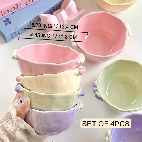 ceramic novelty   bowls set macaron color matching - Temu United Kingdom