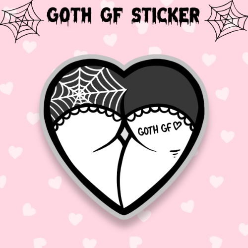 Goth Girlfriend Booty Sticker, Spooky cute sticker, Gothic stationery,  Halloween, Strange Dollz Boudoir - 1 sticker