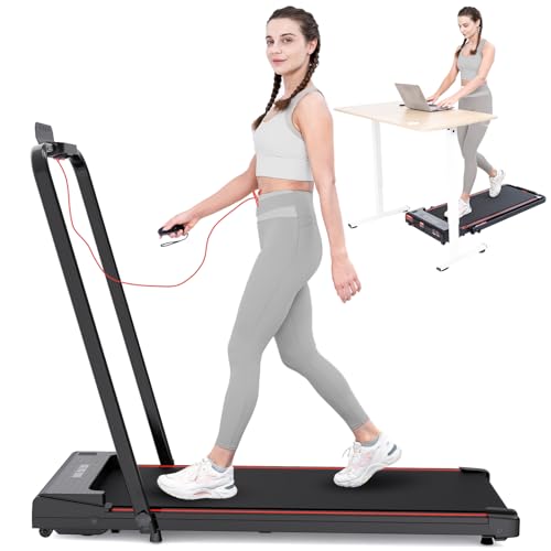 CITYSPORTS Laufband für Zuhause, 2 in1 Walking Pad, Laufband Schreibtisch mit LED-Anzeige, Laufband Klappbar bis 12 km/h, Treadmill for Home