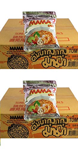 Pamai Pai® Doppelpack: 2 Kartons Mama Shrimp Instant Nudelsuppen 60 x 60g Yum Yum Garnele - Gewürze - 60 g (60er Pack)