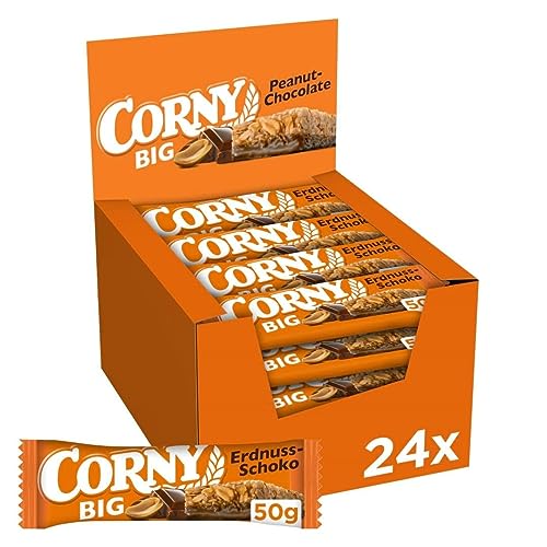 Müsliriegel Corny BIG Erdnuss-Schoko, mit Erdnüssen und Schokolade, Großpackung 24x50g - Erdnuss-Schoko
